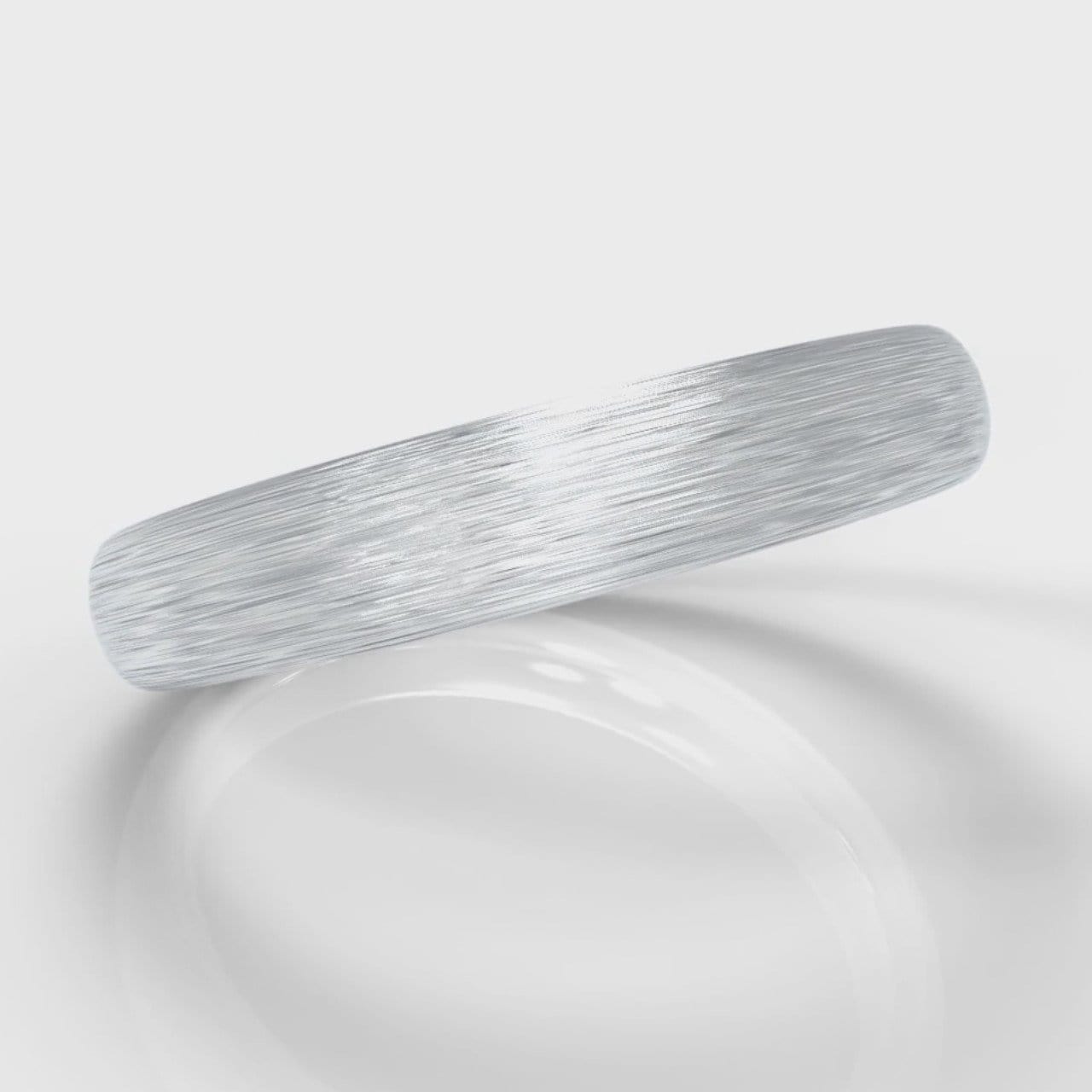 4mm Court Shaped Comfort Fit Brushed Wedding Ring