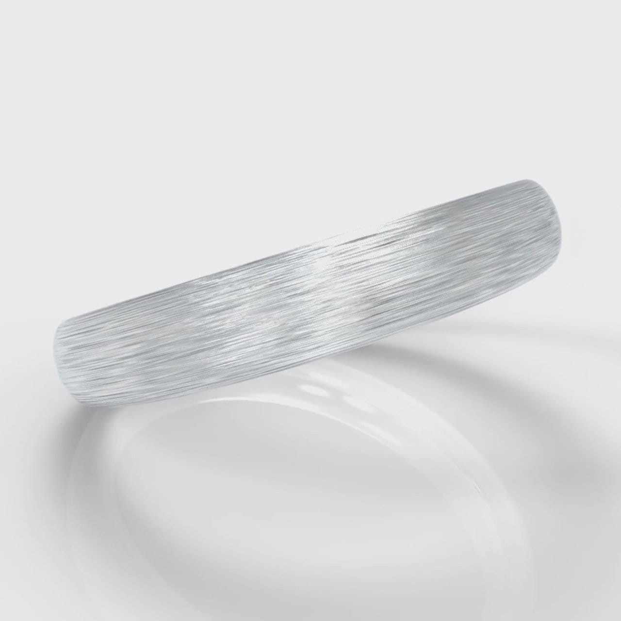 4mm Court Shaped Comfort Fit Brushed Wedding Ring