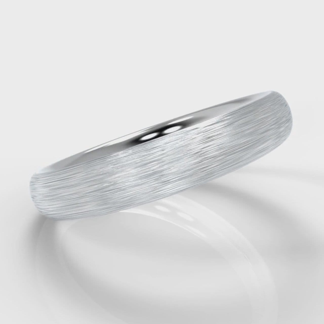 4mm Court Shaped Comfort Fit Brushed Wedding Ring