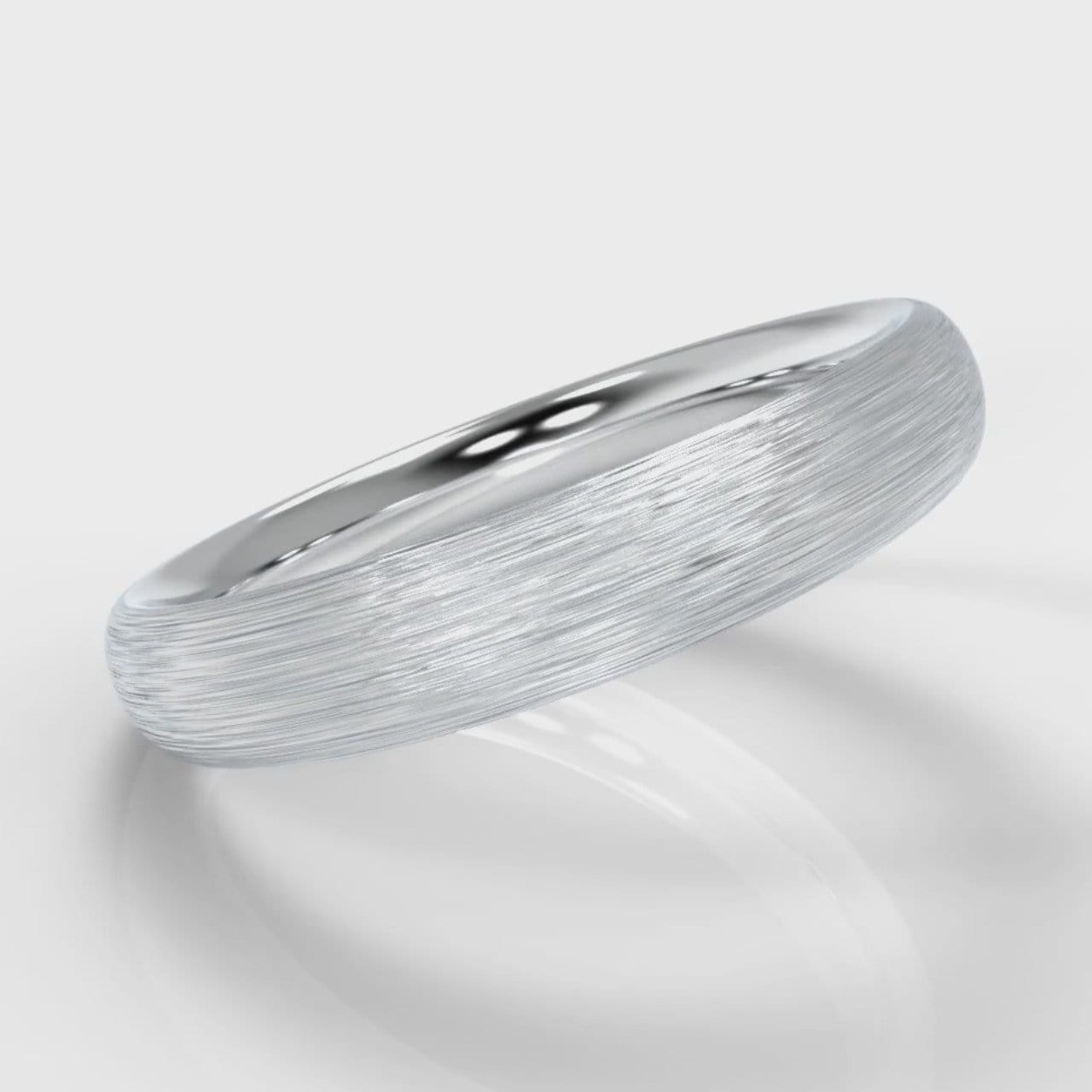 4mm Court Shaped Comfort Fit Brushed Wedding Ring