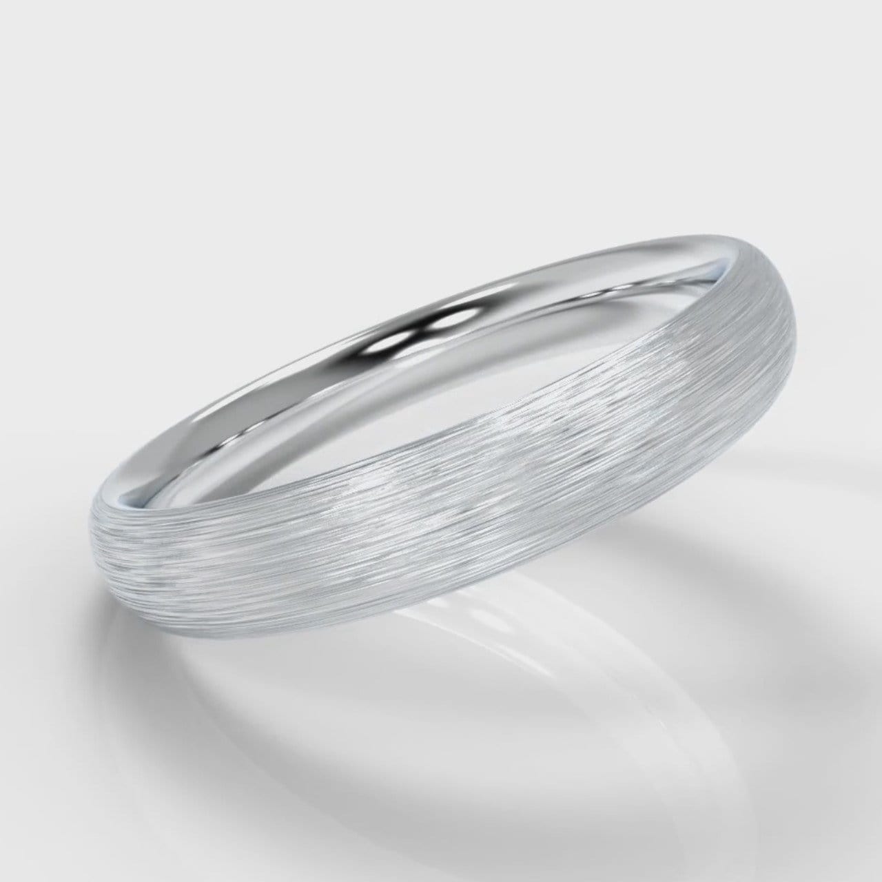 4mm Court Shaped Comfort Fit Brushed Wedding Ring