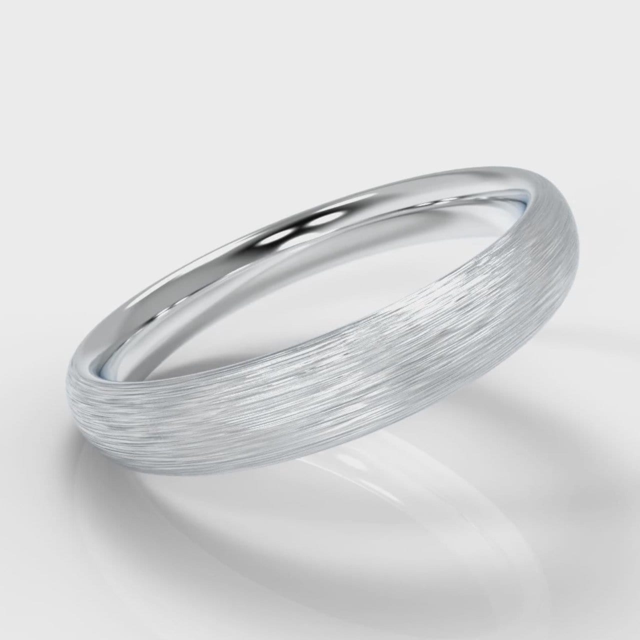 4mm Court Shaped Comfort Fit Brushed Wedding Ring