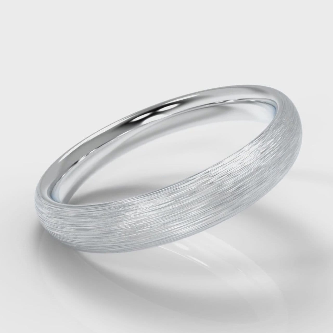 4mm Court Shaped Comfort Fit Brushed Wedding Ring