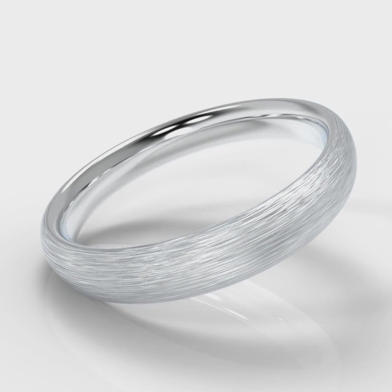 4mm Court Shaped Comfort Fit Brushed Wedding Ring