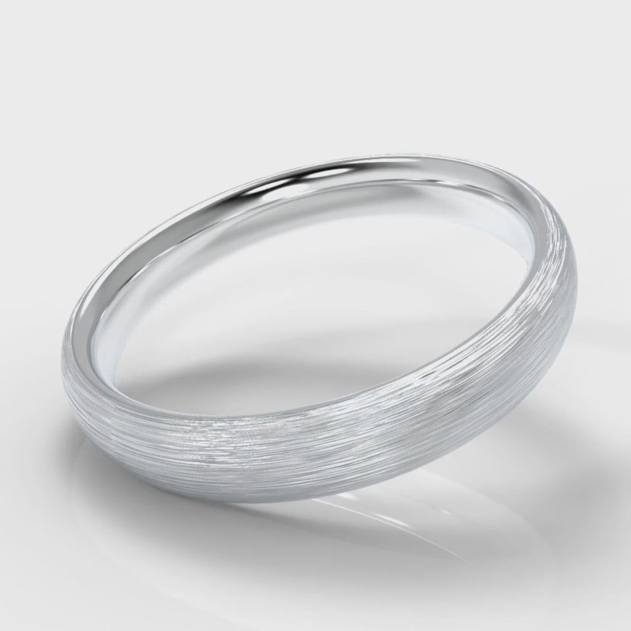 4mm Court Shaped Comfort Fit Brushed Wedding Ring