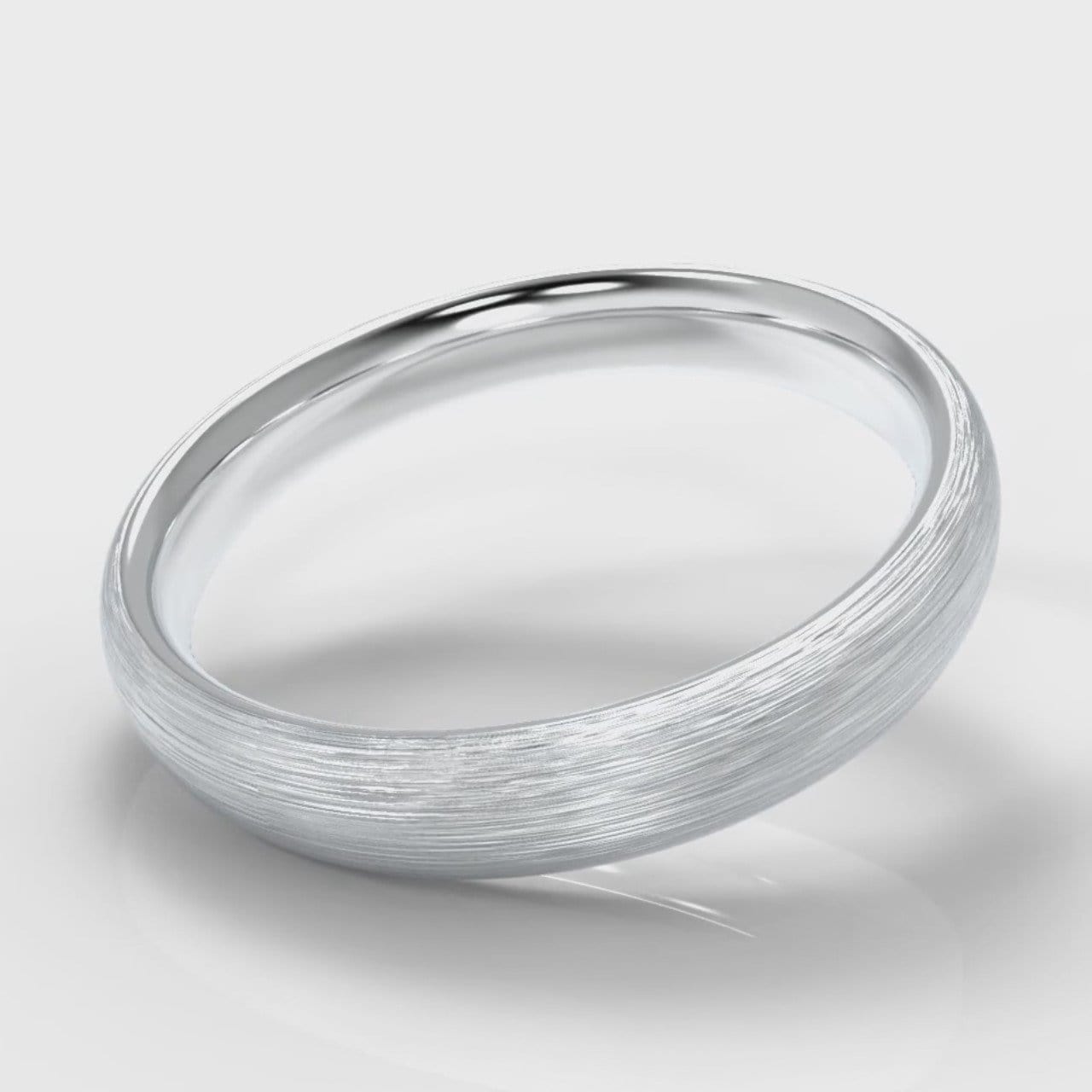 4mm Court Shaped Comfort Fit Brushed Wedding Ring
