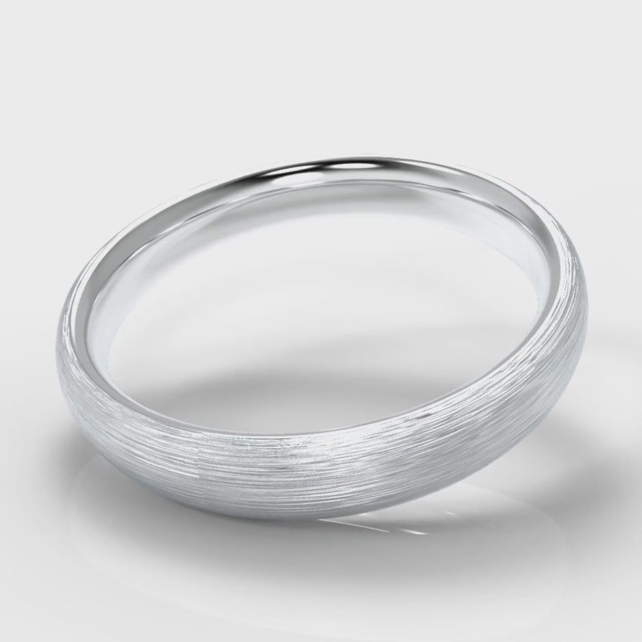 4mm Court Shaped Comfort Fit Brushed Wedding Ring