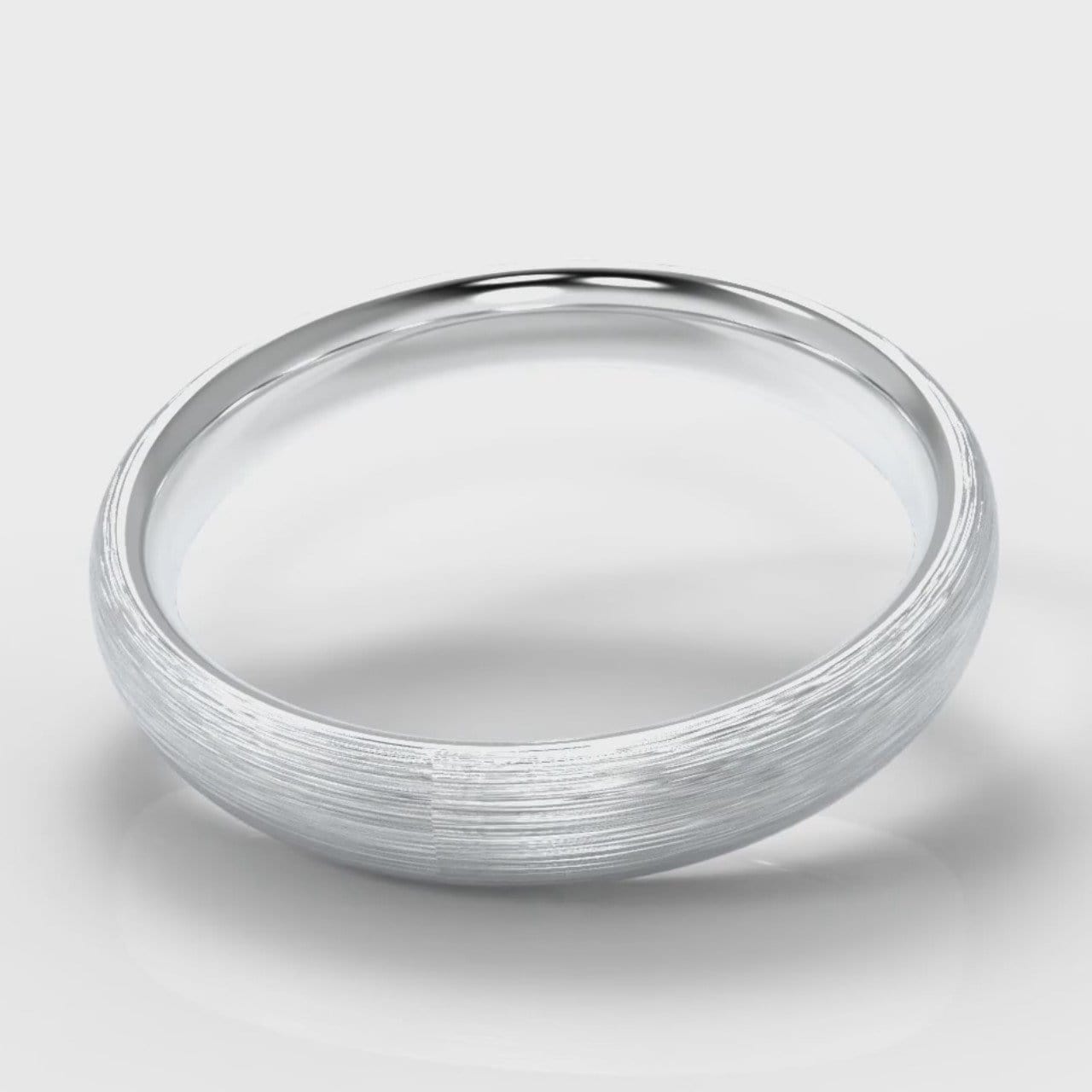 4mm Court Shaped Comfort Fit Brushed Wedding Ring