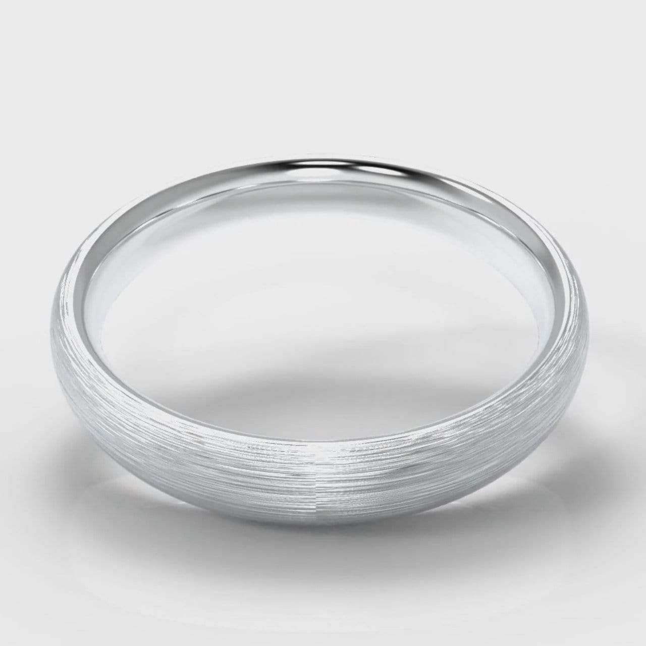 4mm Court Shaped Comfort Fit Brushed Wedding Ring