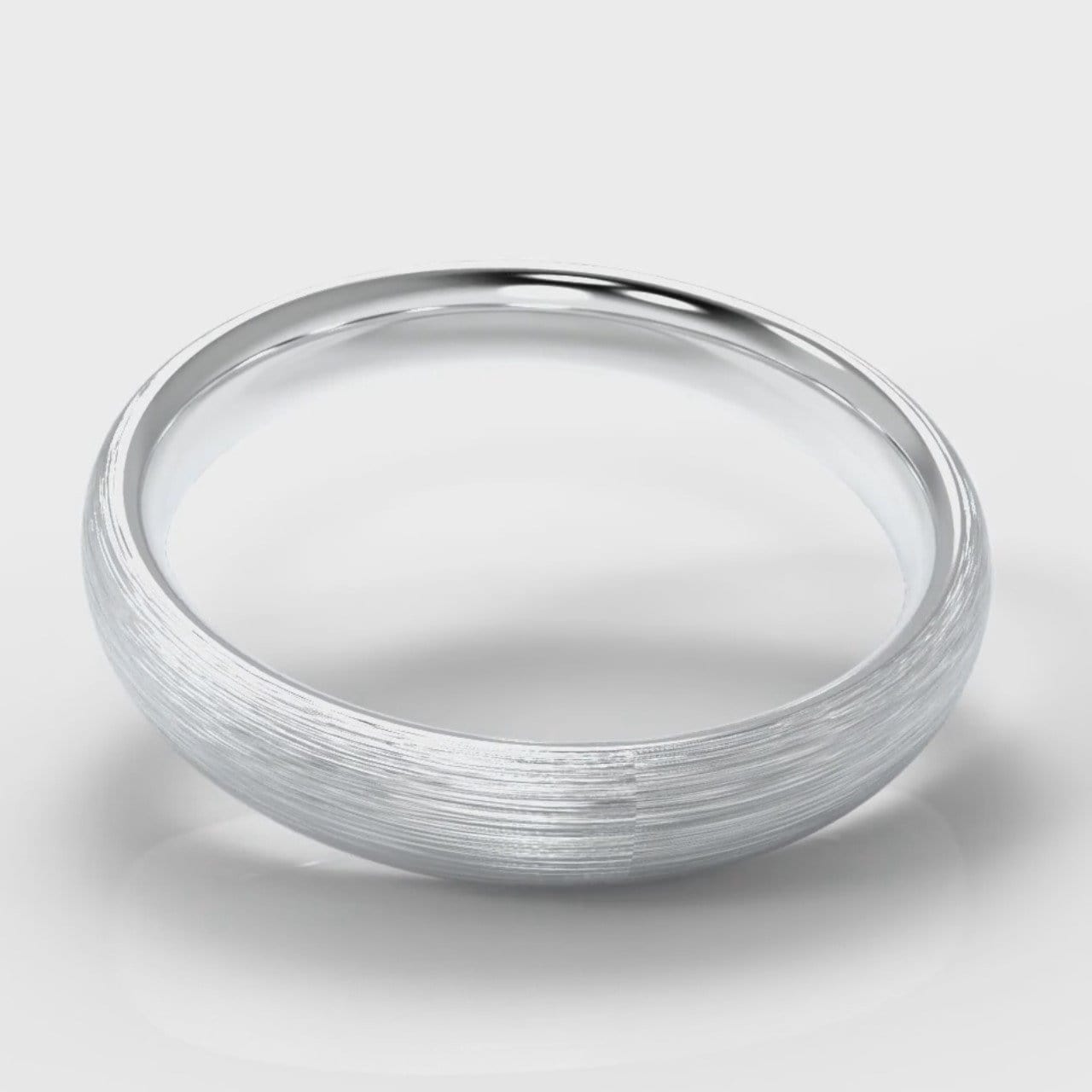 4mm Court Shaped Comfort Fit Brushed Wedding Ring
