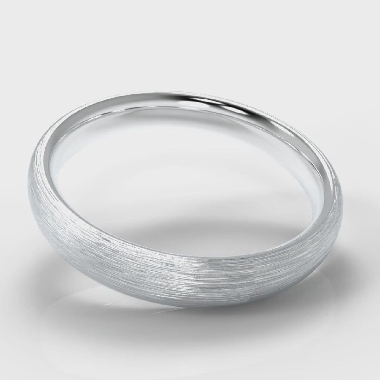4mm Court Shaped Comfort Fit Brushed Wedding Ring