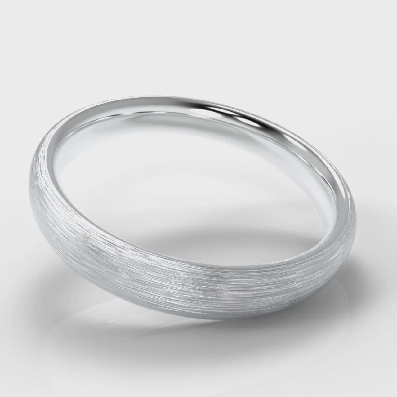 4mm Court Shaped Comfort Fit Brushed Wedding Ring