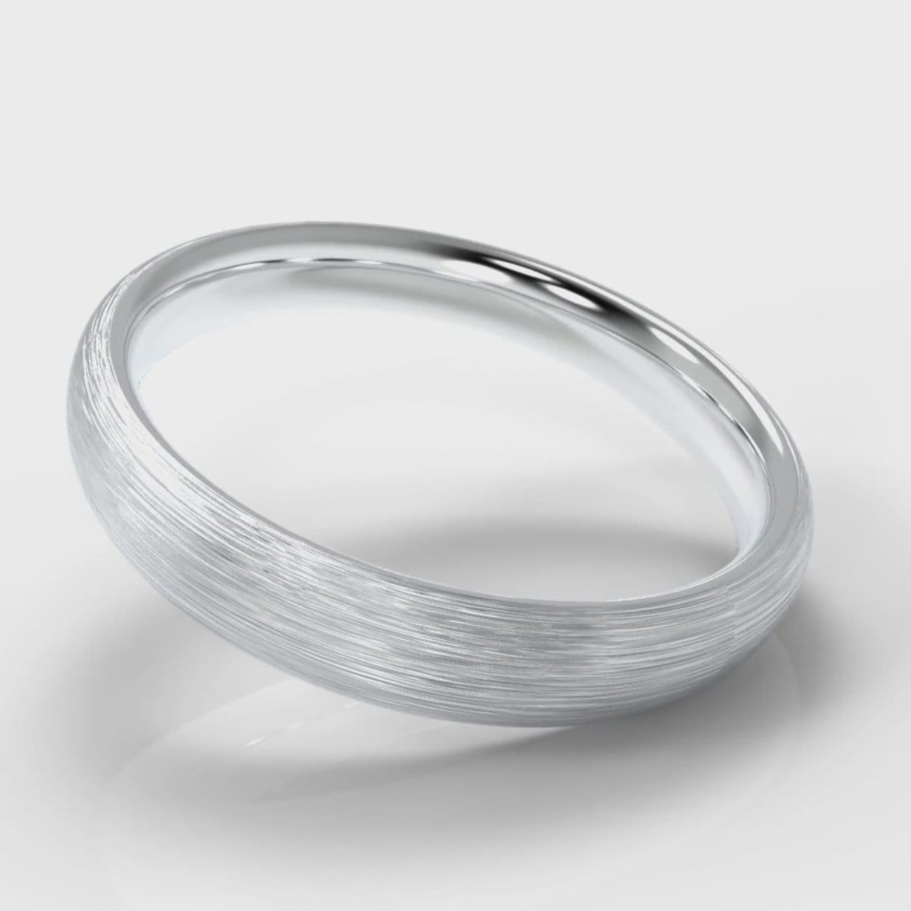 4mm Court Shaped Comfort Fit Brushed Wedding Ring