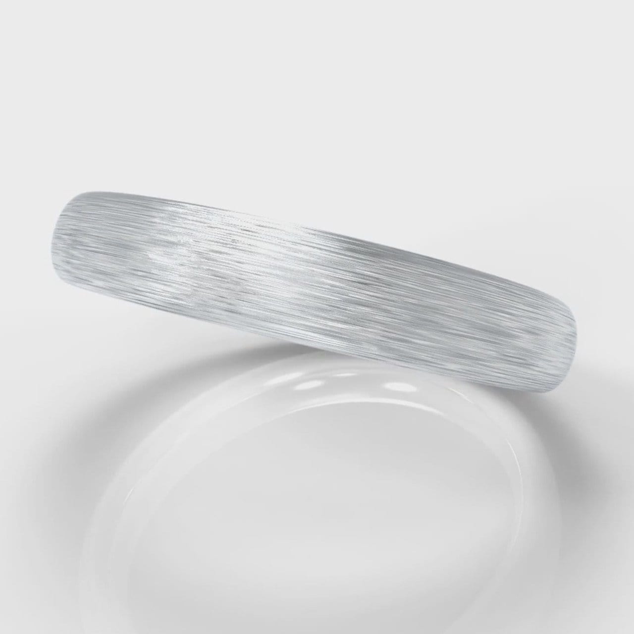 4mm Court Shaped Comfort Fit Brushed Wedding Ring