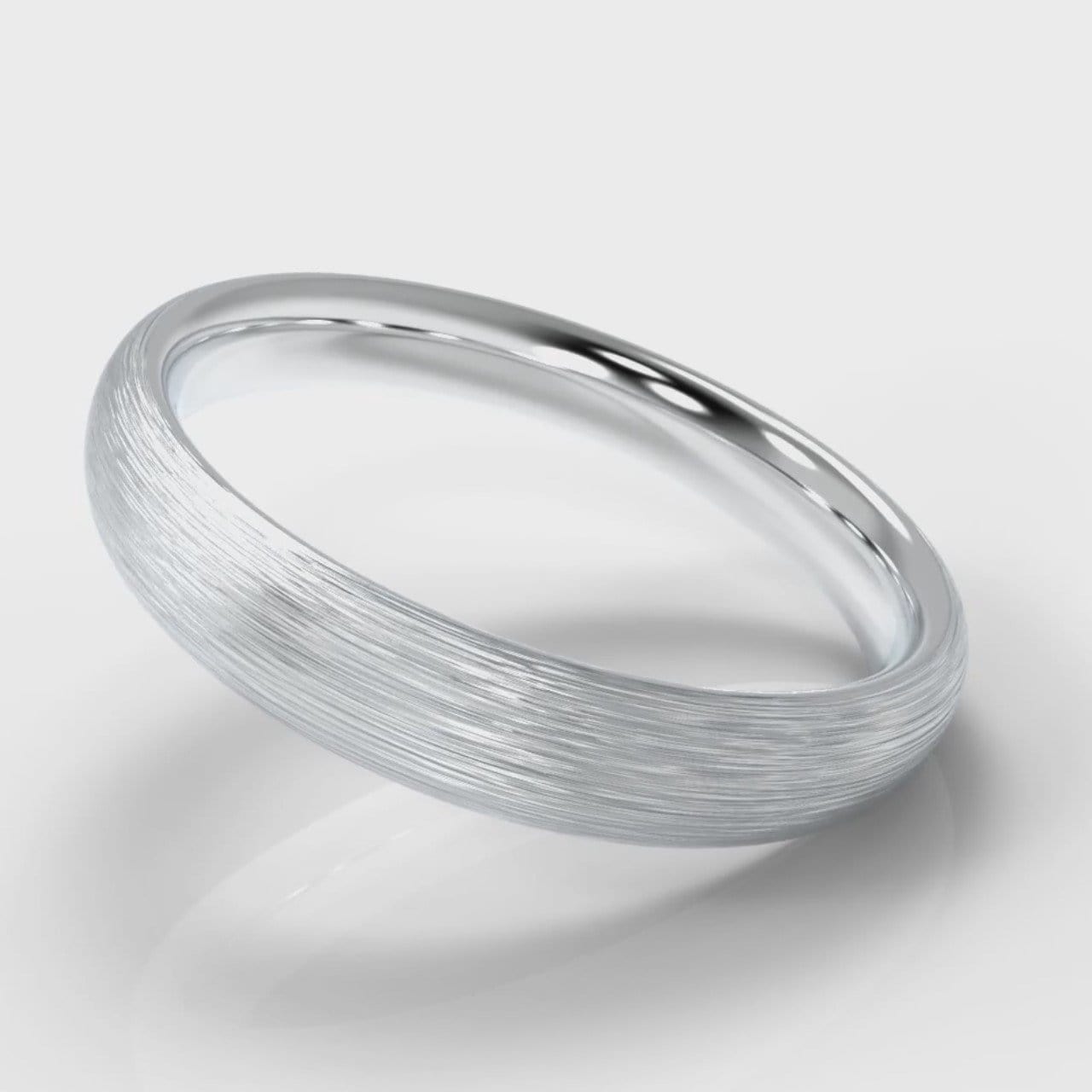 4mm Court Shaped Comfort Fit Brushed Wedding Ring