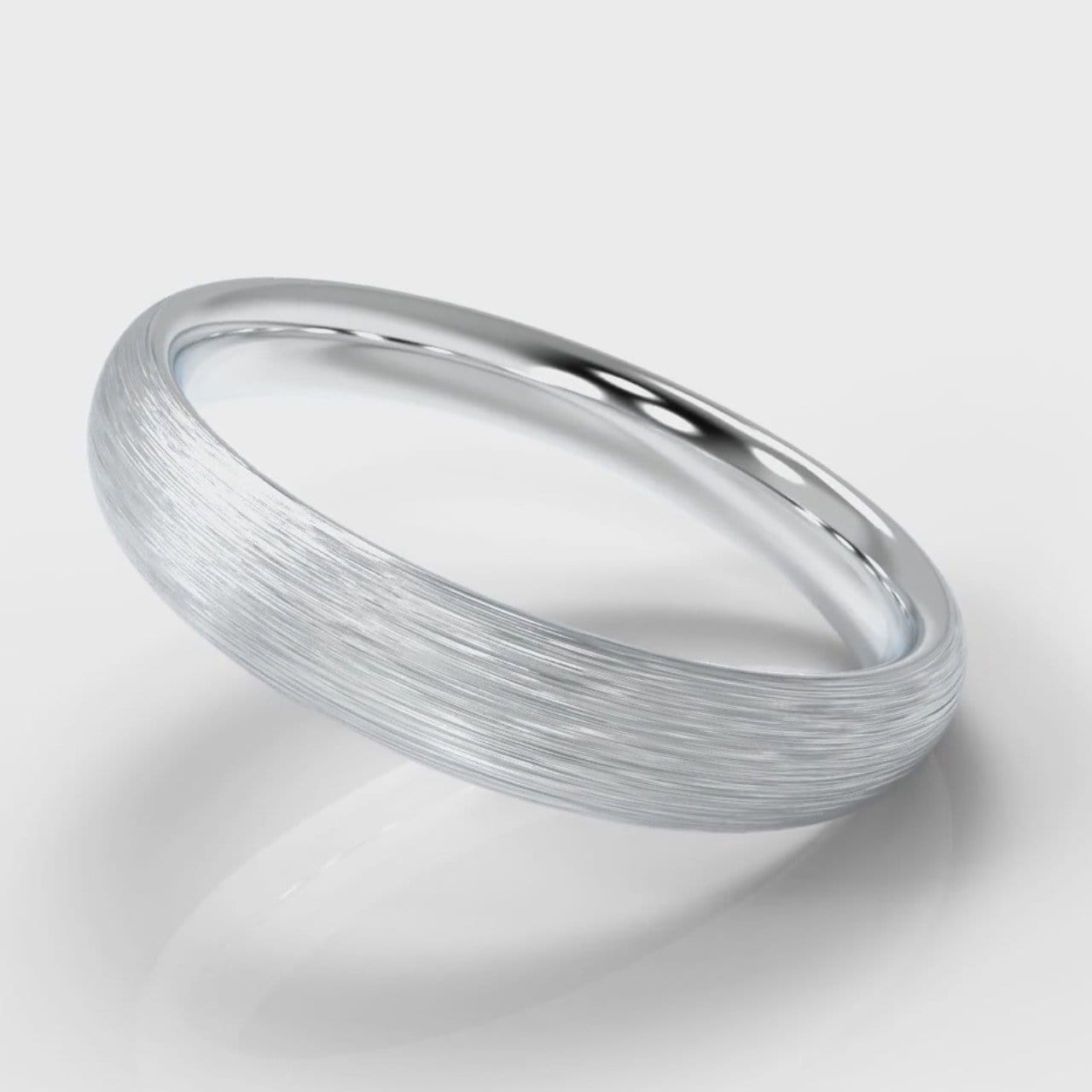 4mm Court Shaped Comfort Fit Brushed Wedding Ring