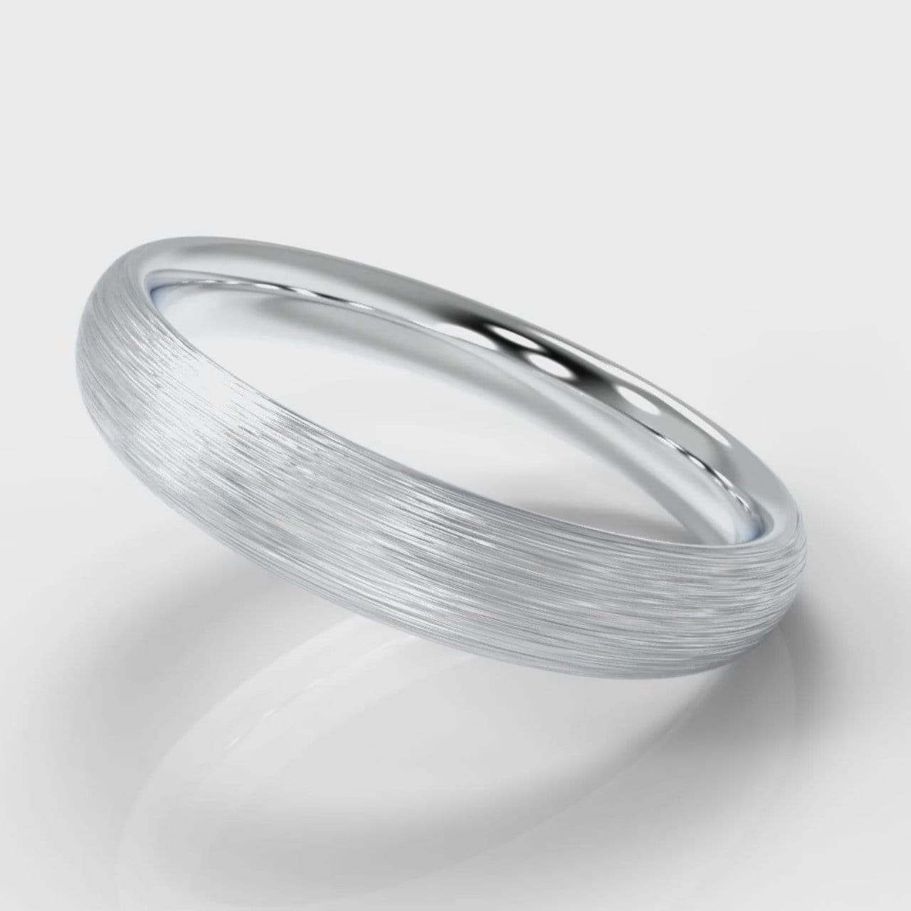 4mm Court Shaped Comfort Fit Brushed Wedding Ring
