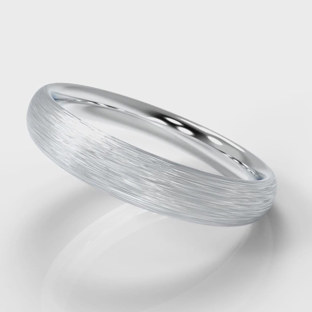 4mm Court Shaped Comfort Fit Brushed Wedding Ring