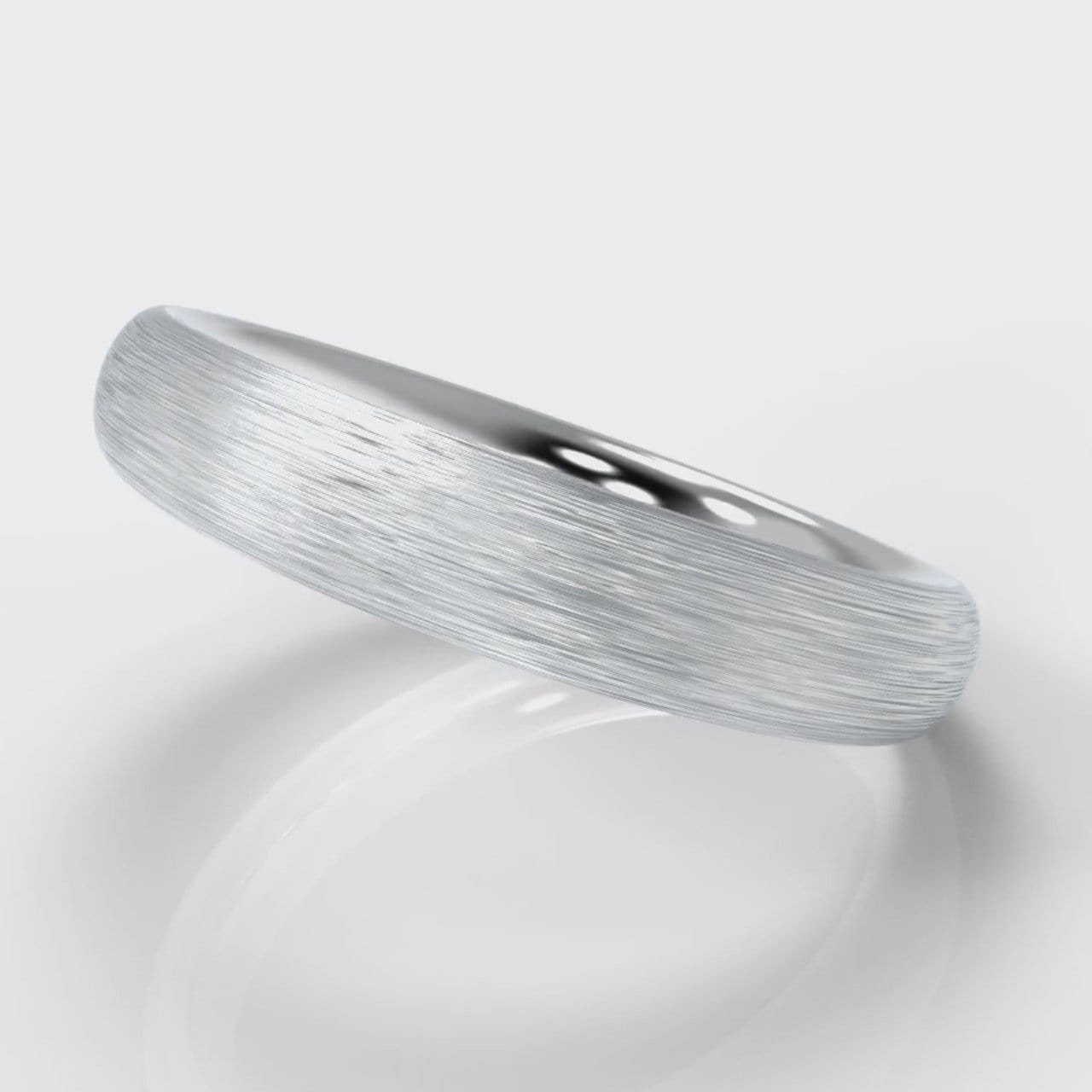 4mm Court Shaped Comfort Fit Brushed Wedding Ring