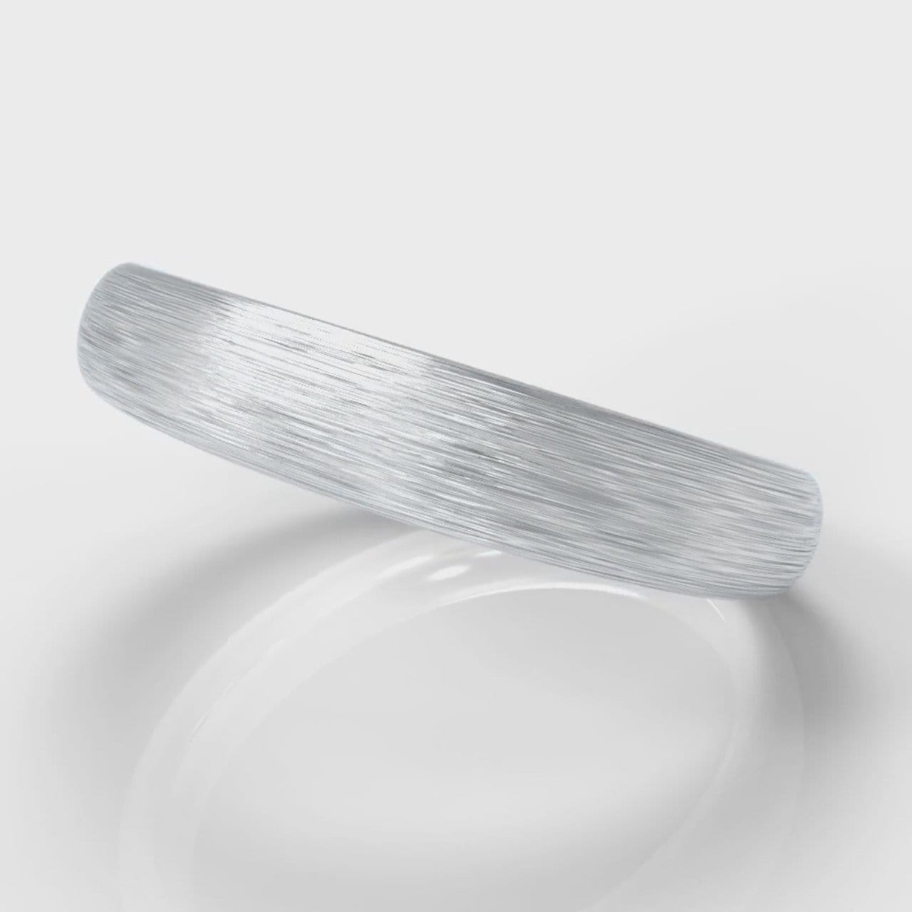 4mm Court Shaped Comfort Fit Brushed Wedding Ring