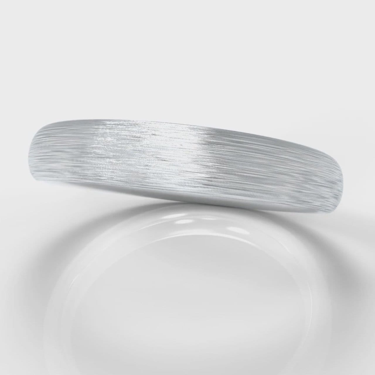 4mm Court Shaped Comfort Fit Brushed Wedding Ring