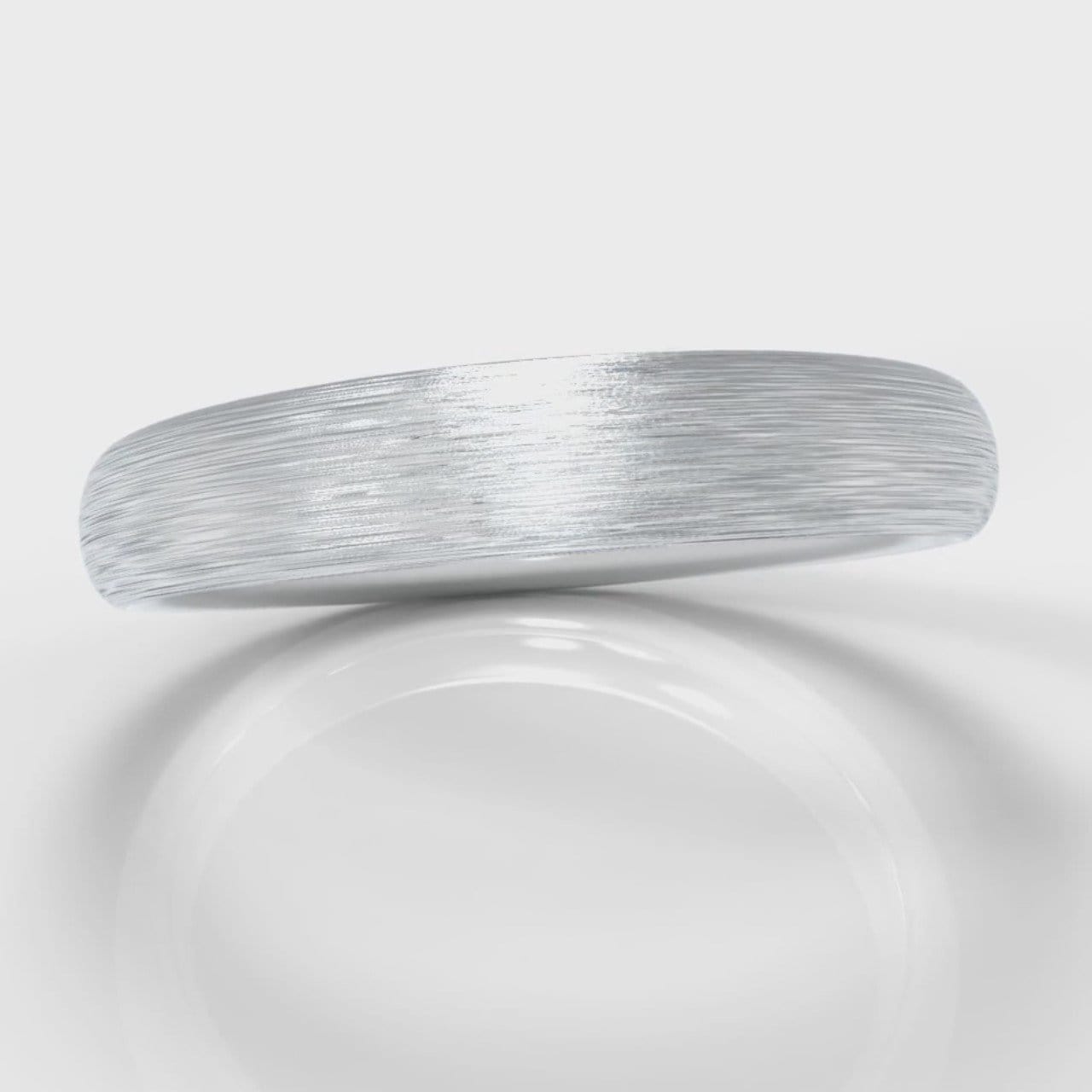 4mm Court Shaped Comfort Fit Brushed Wedding Ring