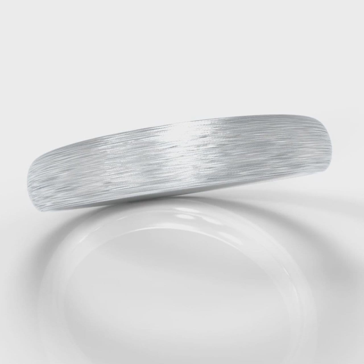 4mm Court Shaped Comfort Fit Brushed Wedding Ring