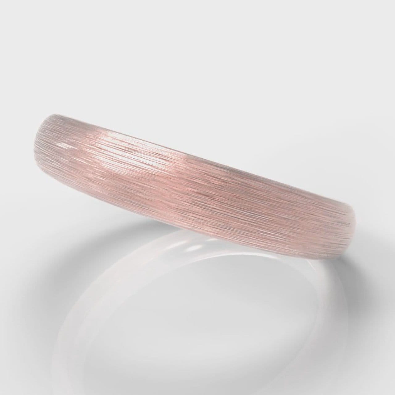 4mm Court Shaped Comfort Fit Brushed Wedding Ring - Rose Gold