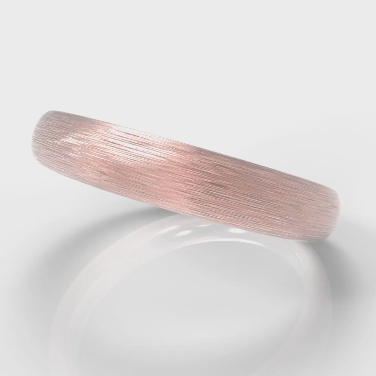 4mm Court Shaped Comfort Fit Brushed Wedding Ring - Rose Gold