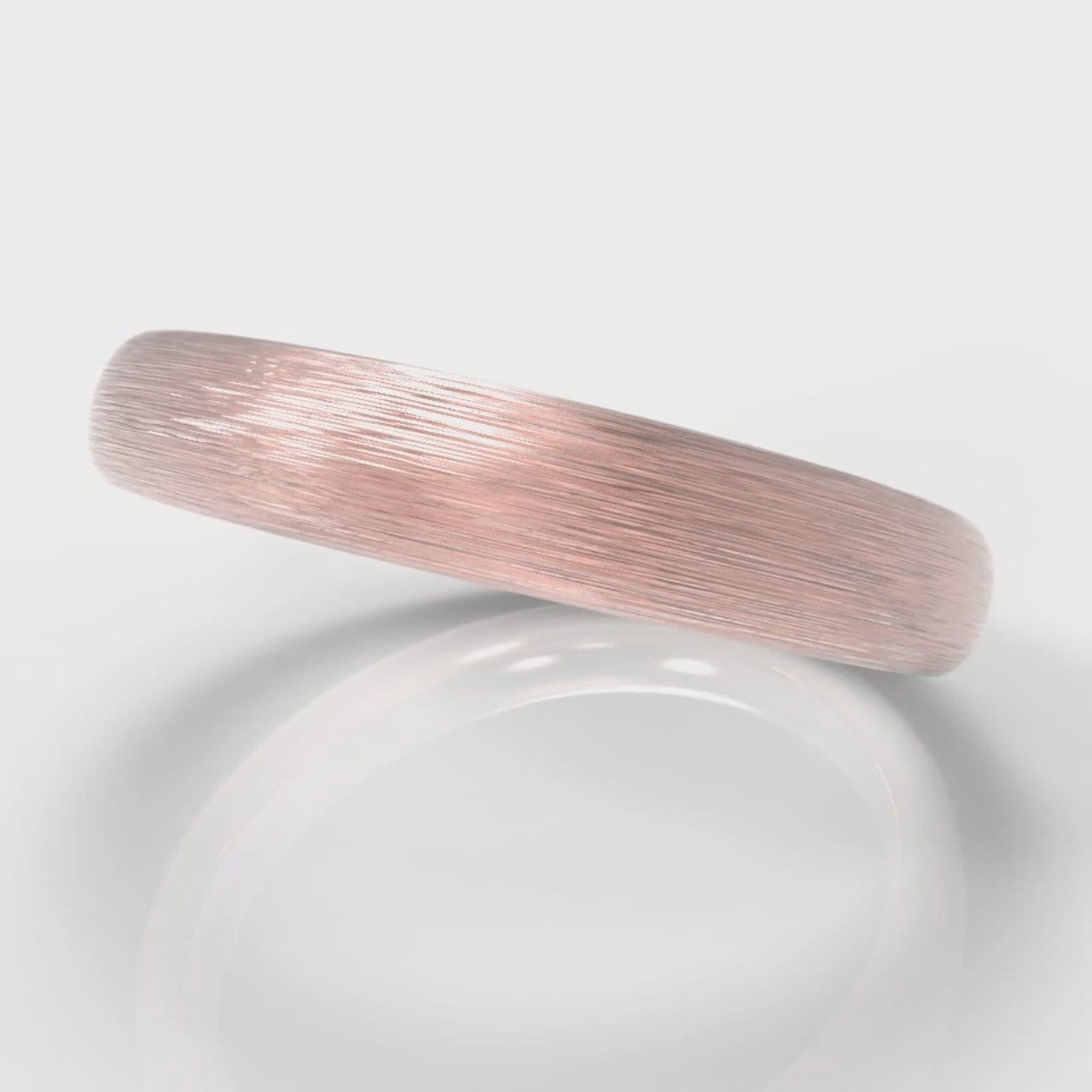 4mm Court Shaped Comfort Fit Brushed Wedding Ring - Rose Gold
