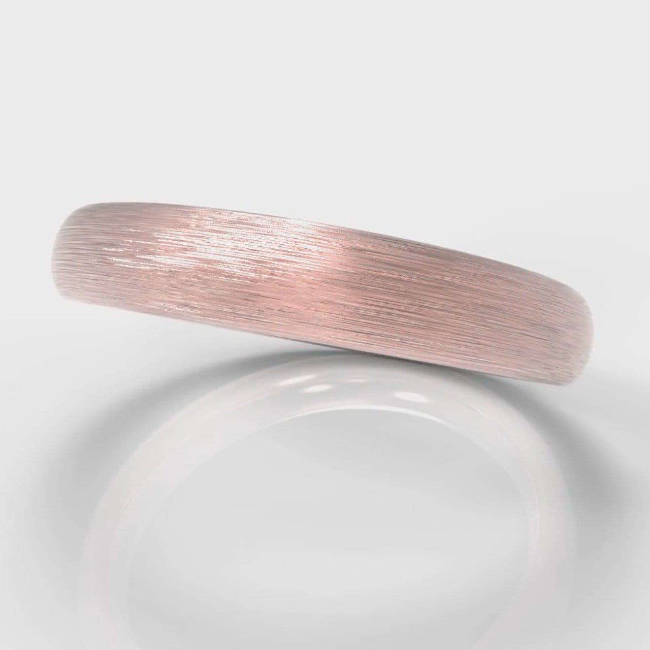 4mm Court Shaped Comfort Fit Brushed Wedding Ring - Rose Gold