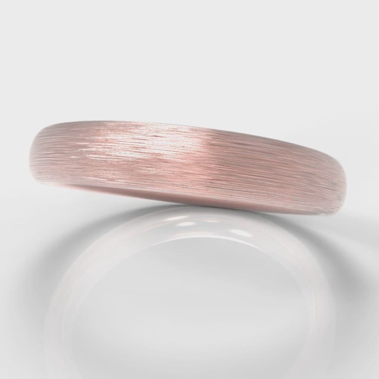 4mm Court Shaped Comfort Fit Brushed Wedding Ring - Rose Gold