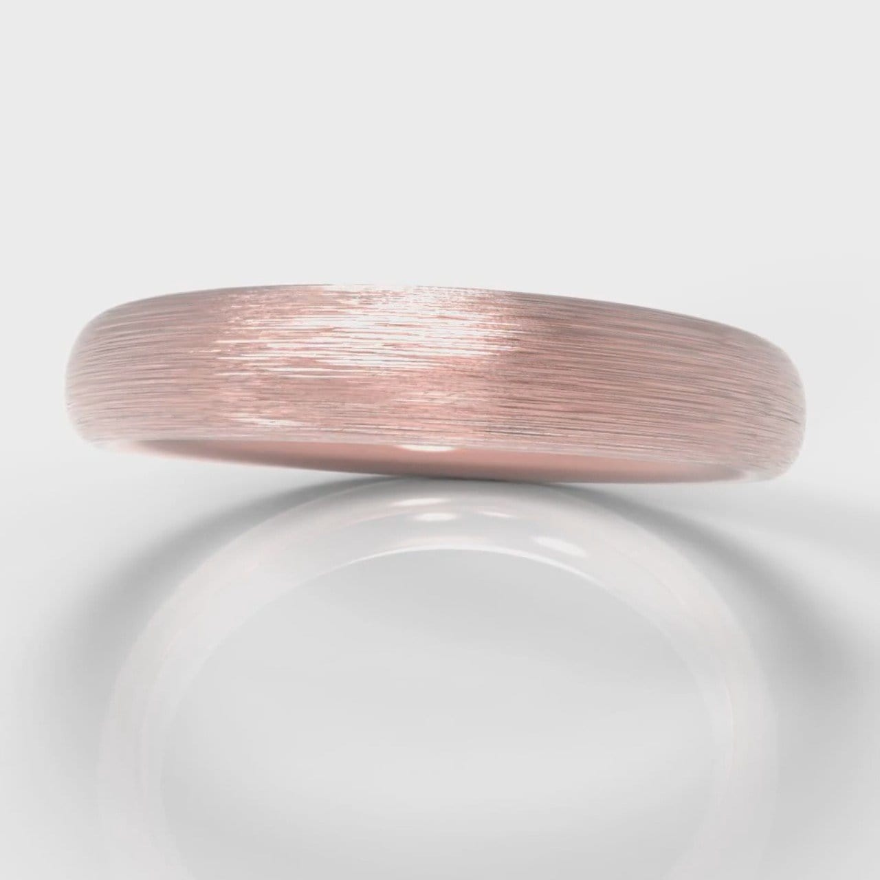 4mm Court Shaped Comfort Fit Brushed Wedding Ring - Rose Gold