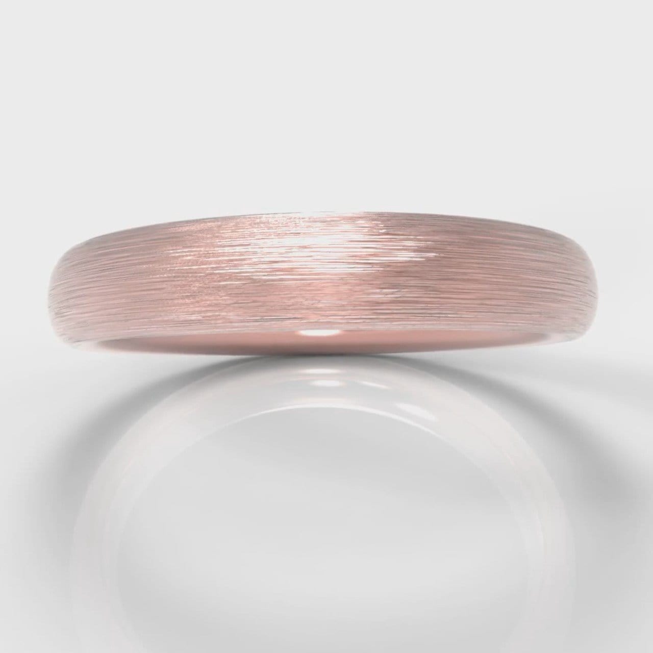 4mm Court Shaped Comfort Fit Brushed Wedding Ring - Rose Gold