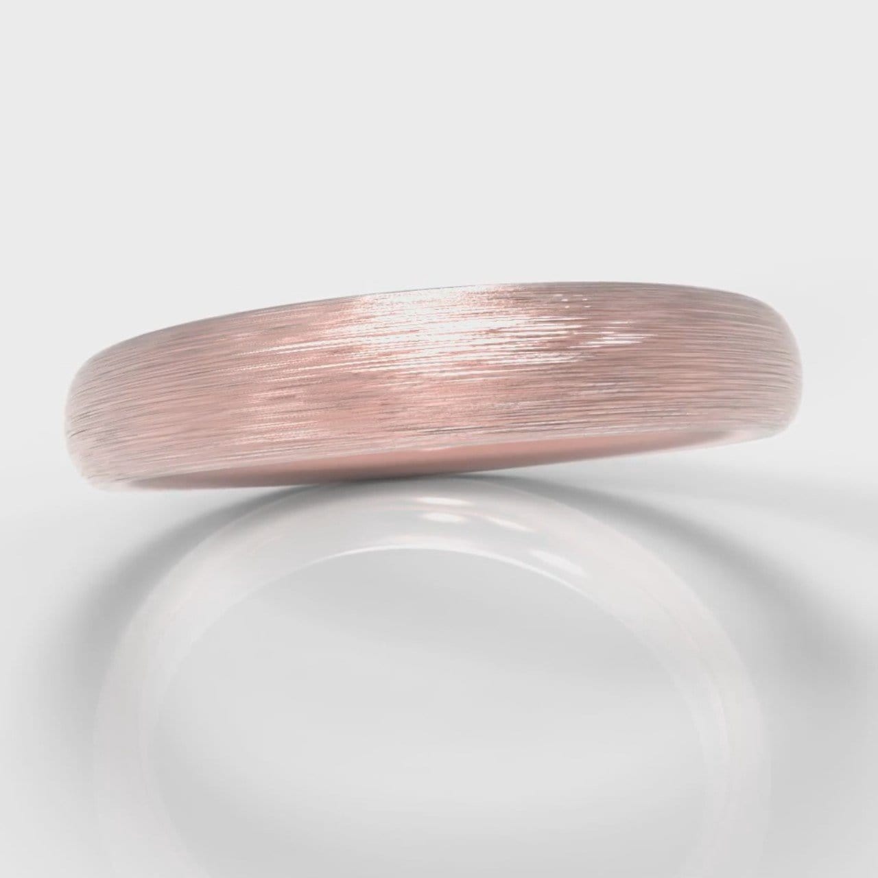 4mm Court Shaped Comfort Fit Brushed Wedding Ring - Rose Gold
