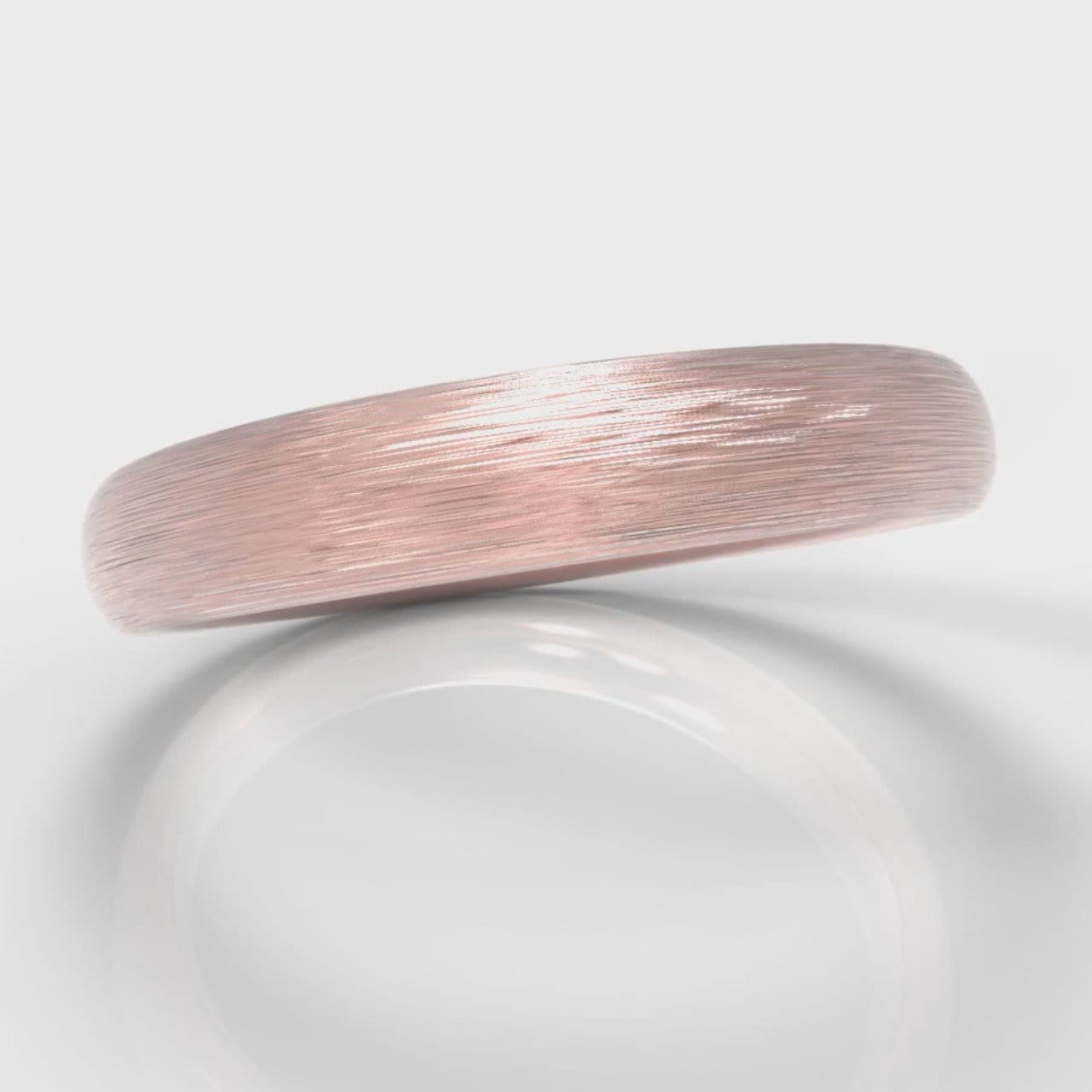 4mm Court Shaped Comfort Fit Brushed Wedding Ring - Rose Gold