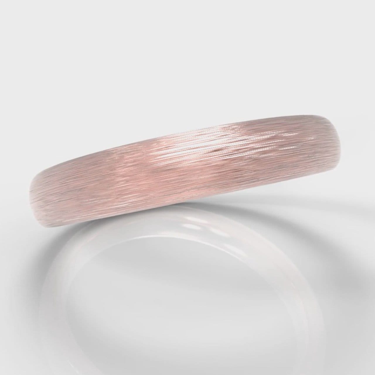 4mm Court Shaped Comfort Fit Brushed Wedding Ring - Rose Gold