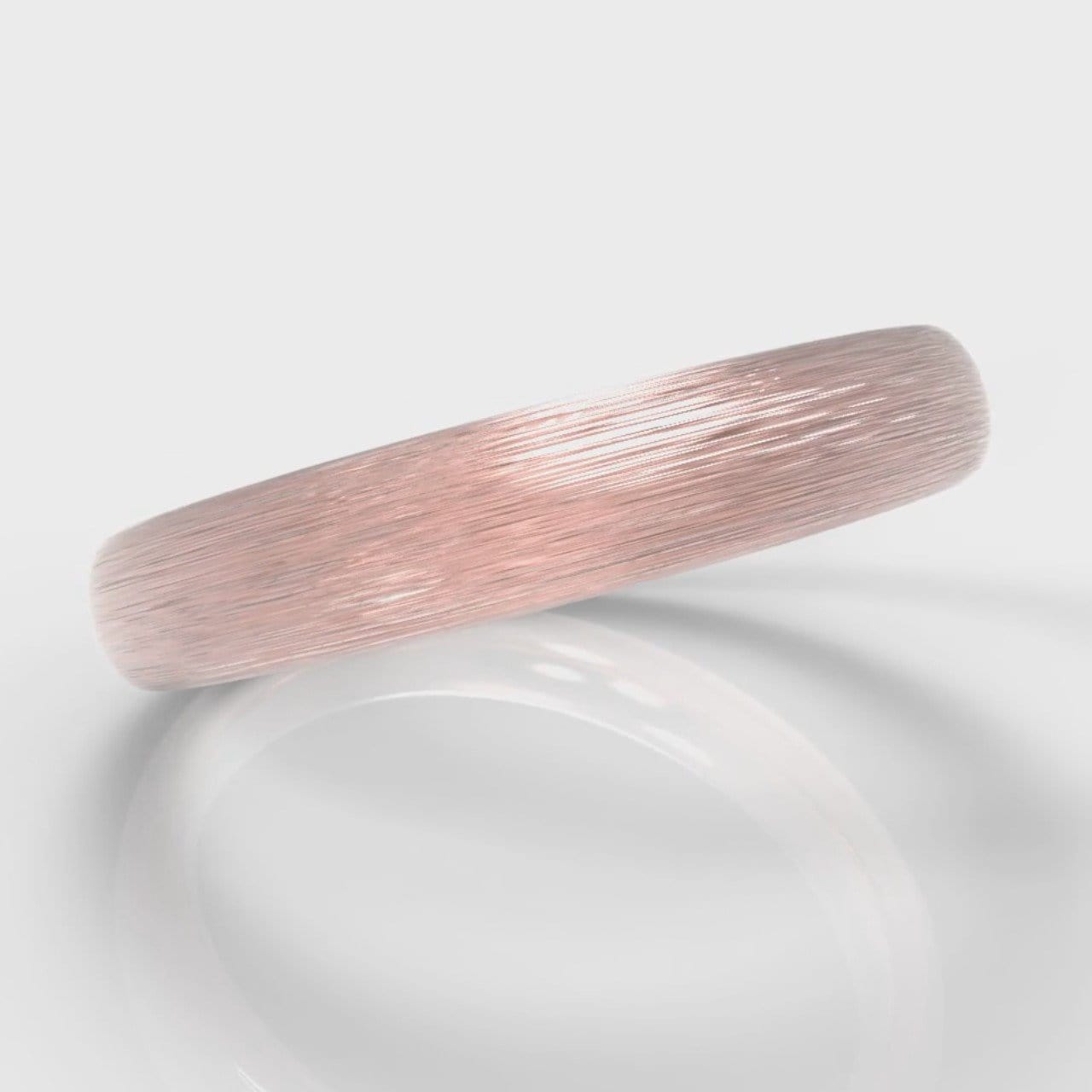 4mm Court Shaped Comfort Fit Brushed Wedding Ring - Rose Gold