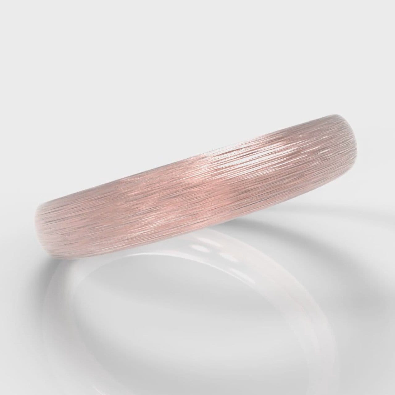 4mm Court Shaped Comfort Fit Brushed Wedding Ring - Rose Gold
