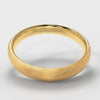 4mm Court Shaped Comfort Fit Brushed Wedding Ring - Yellow Gold