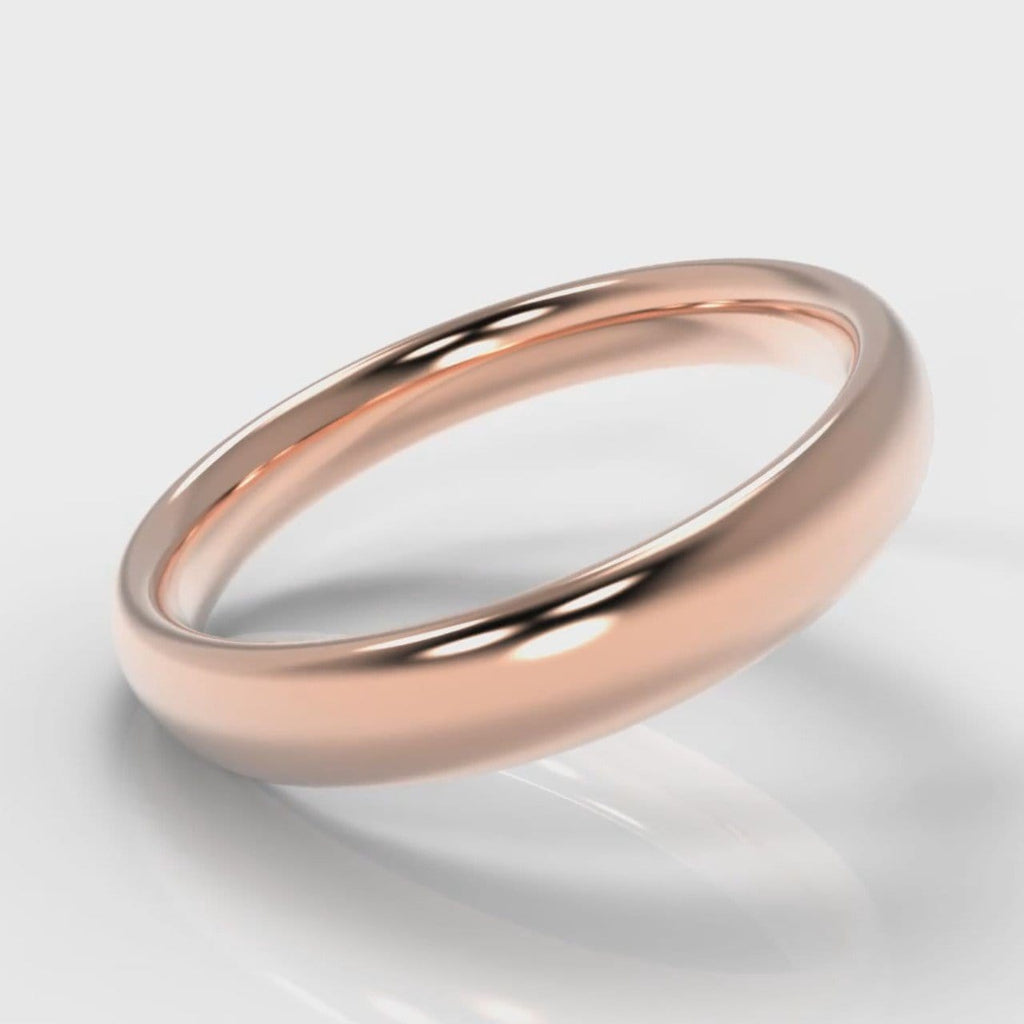 4mm Court Shaped Comfort Fit Wedding Ring - Rose Gold