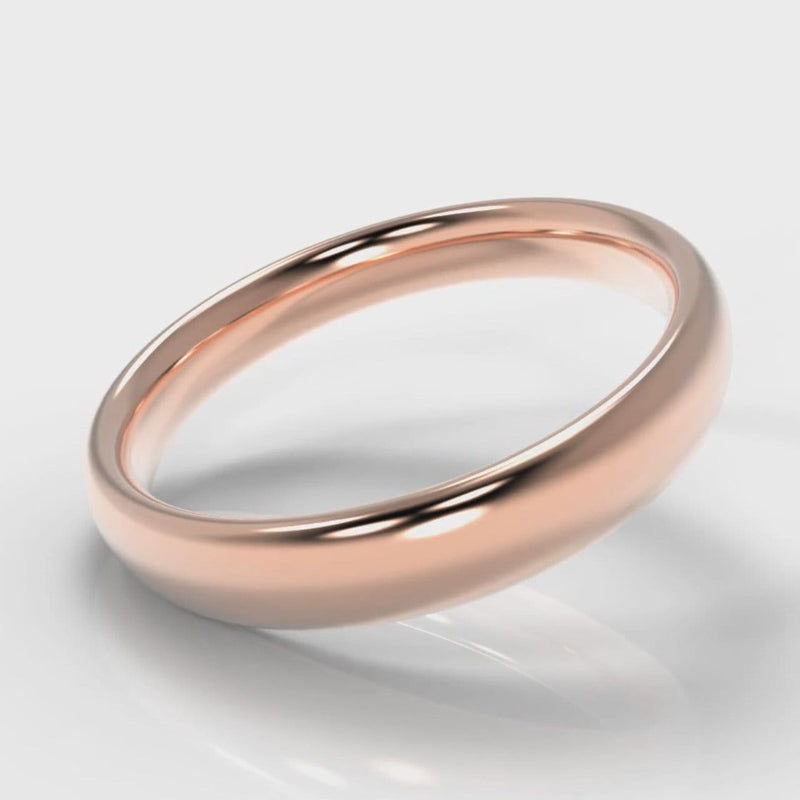 4mm Court Shaped Comfort Fit Wedding Ring - Rose Gold