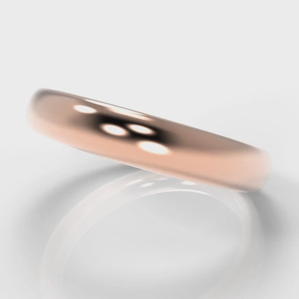 4mm Court Shaped Comfort Fit Wedding Ring - Rose Gold
