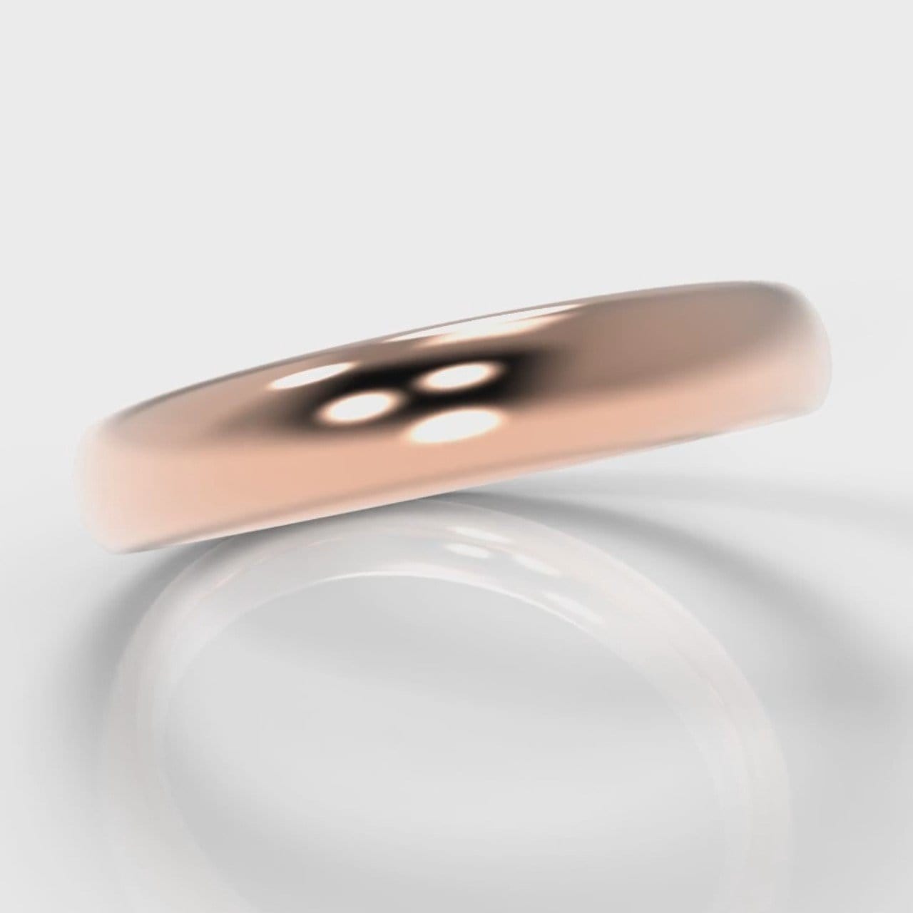 4mm Court Shaped Comfort Fit Wedding Ring - Rose Gold