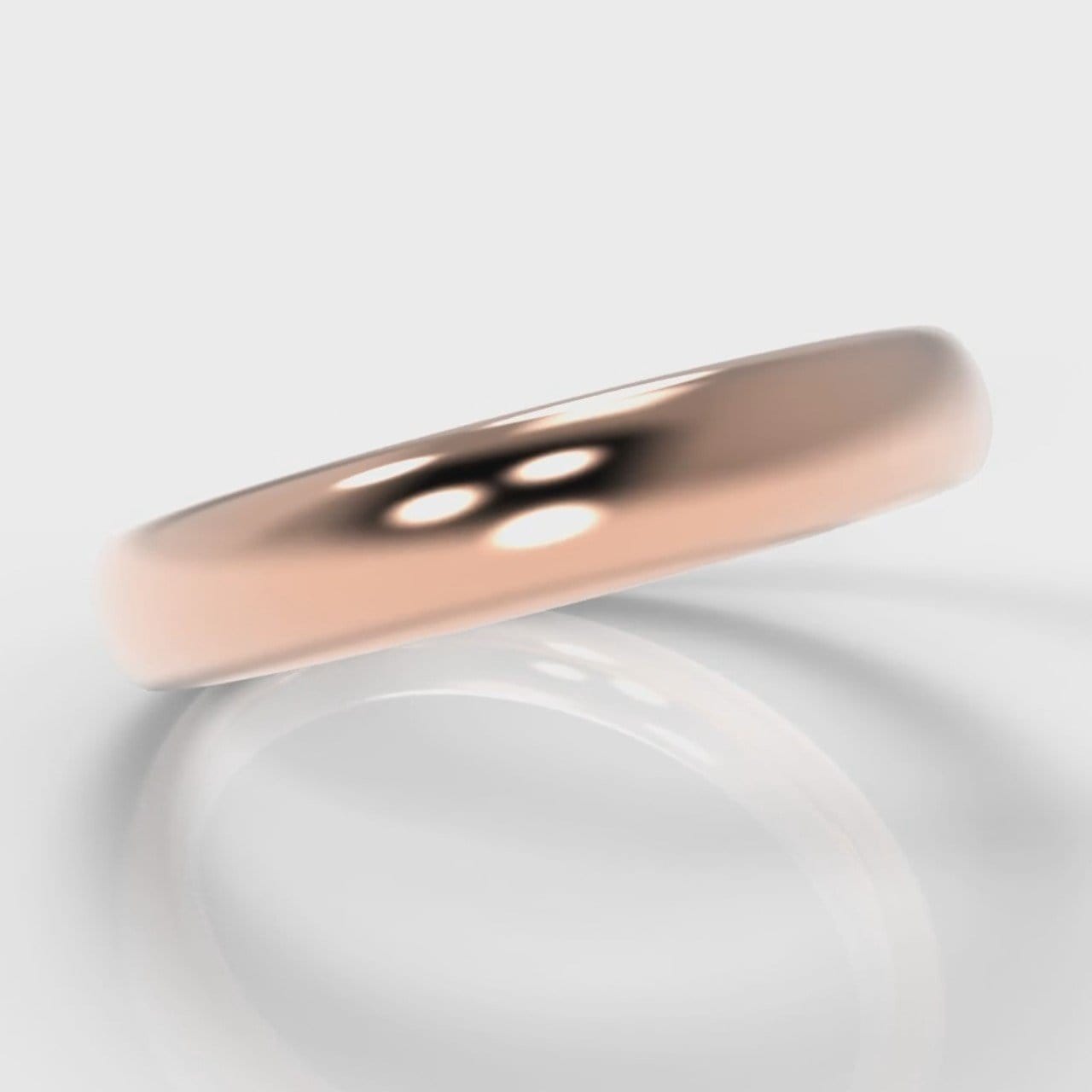 4mm Court Shaped Comfort Fit Wedding Ring - Rose Gold