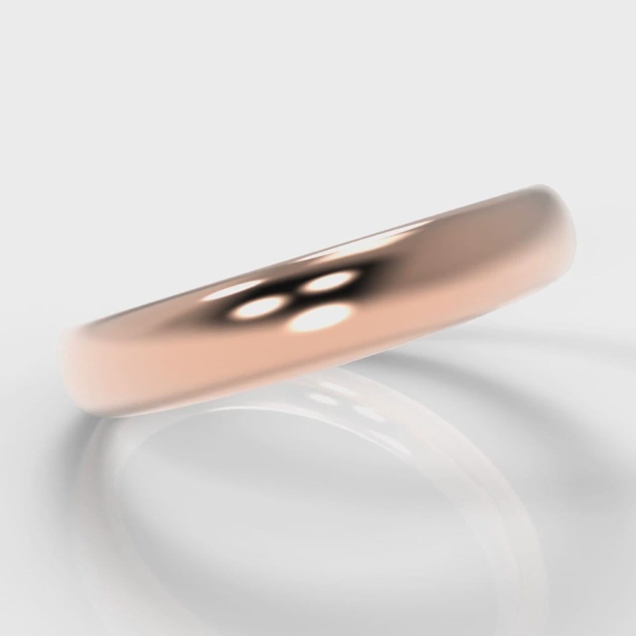 4mm Court Shaped Comfort Fit Wedding Ring - Rose Gold