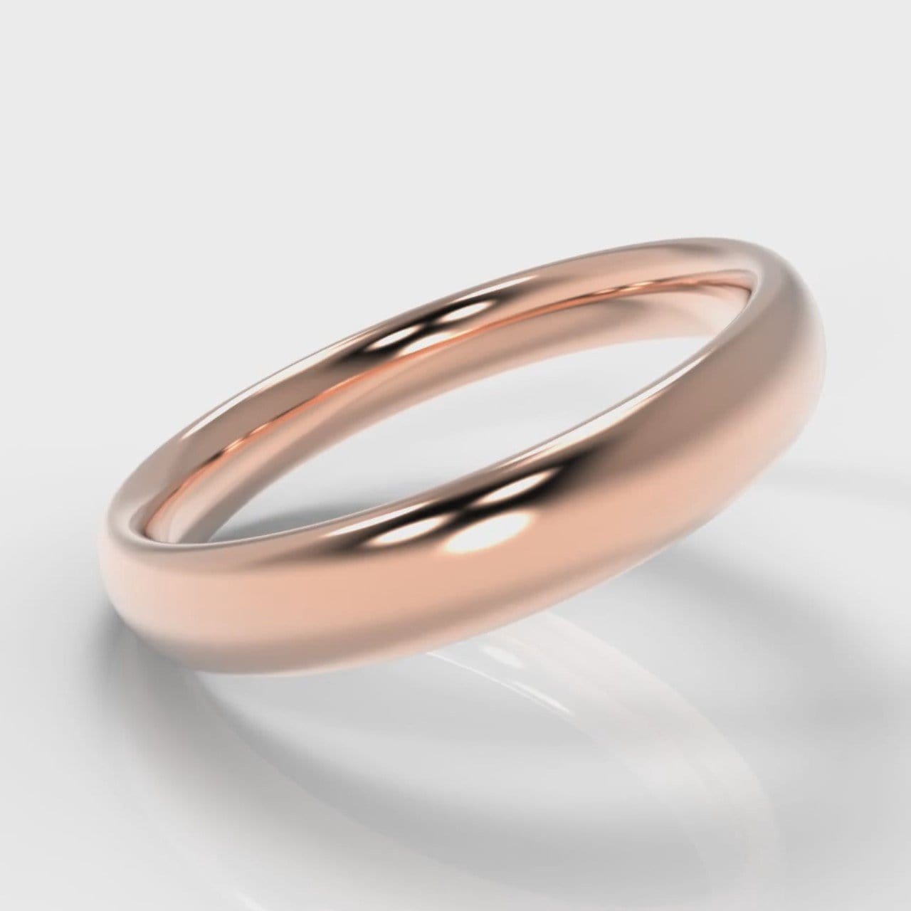 4mm Court Shaped Comfort Fit Wedding Ring - Rose Gold