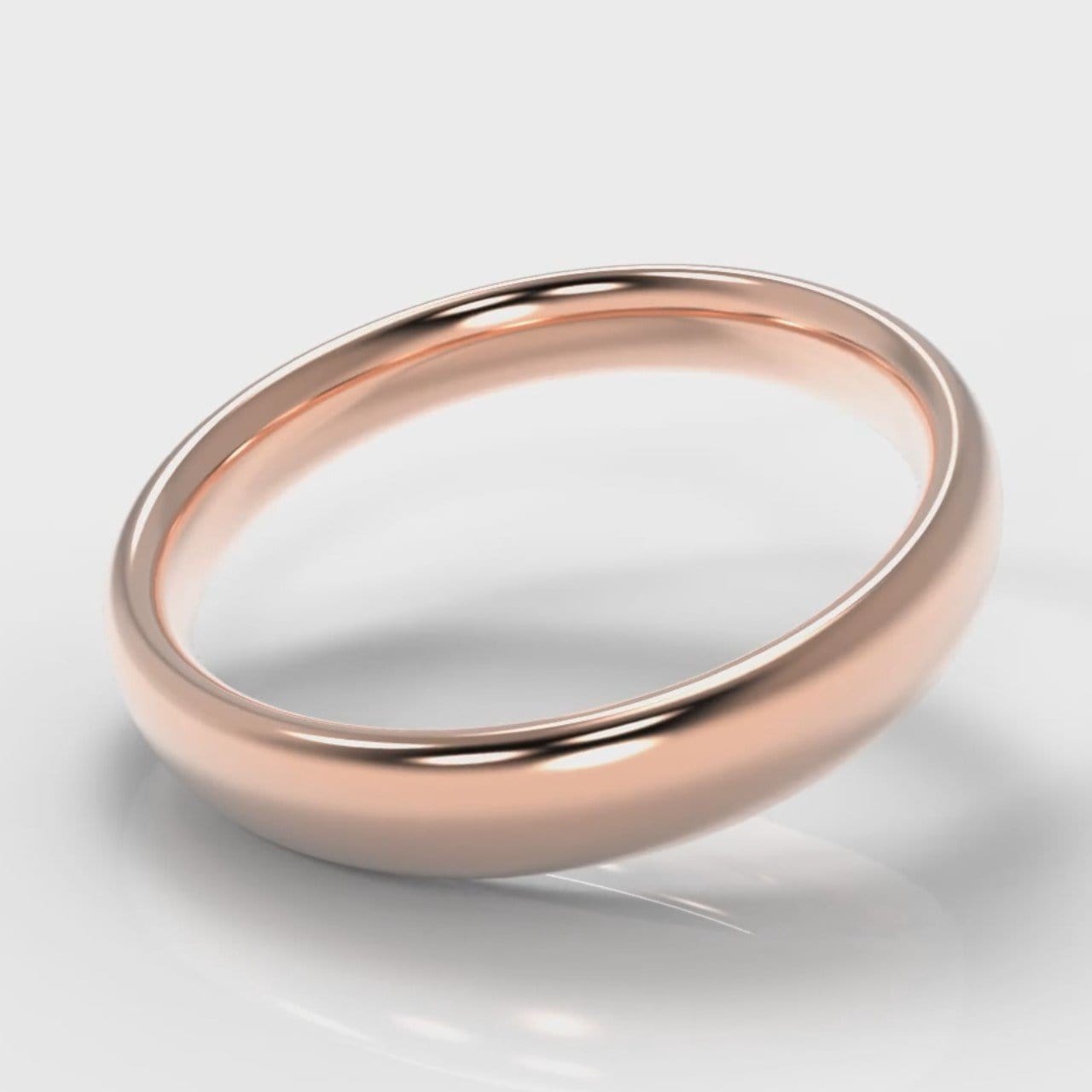 4mm Court Shaped Comfort Fit Wedding Ring - Rose Gold