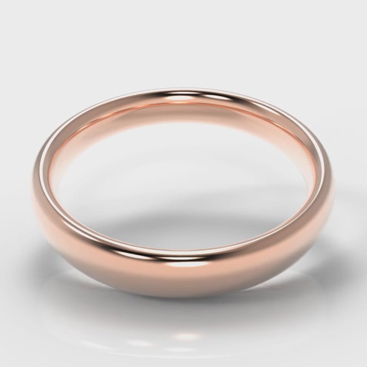 4mm Court Shaped Comfort Fit Wedding Ring - Rose Gold