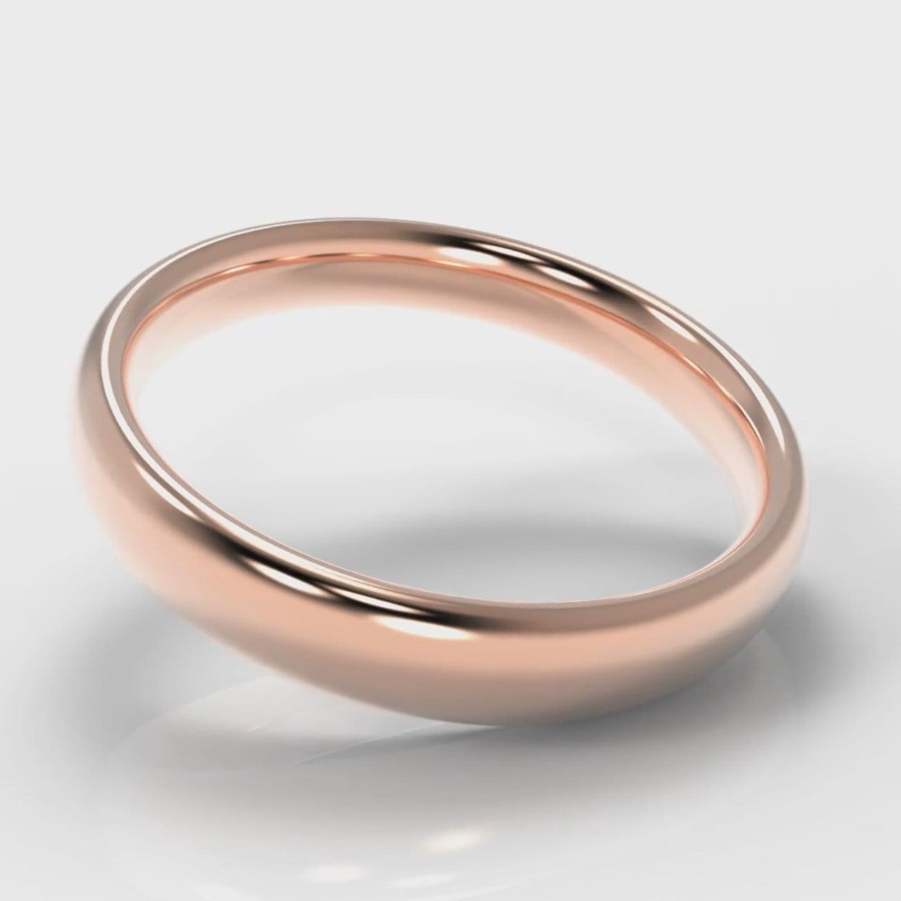 4mm Court Shaped Comfort Fit Wedding Ring - Rose Gold